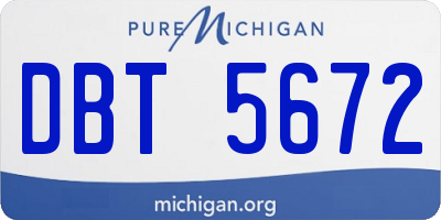 MI license plate DBT5672