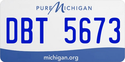 MI license plate DBT5673