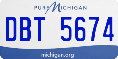 MI license plate DBT5674