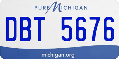 MI license plate DBT5676