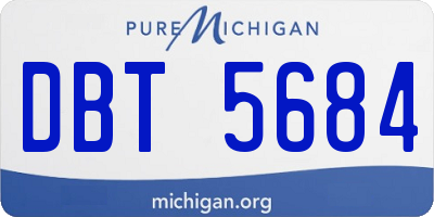 MI license plate DBT5684