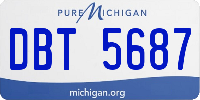 MI license plate DBT5687