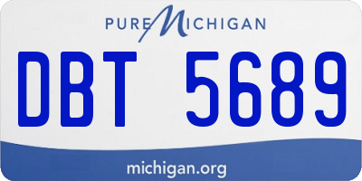 MI license plate DBT5689