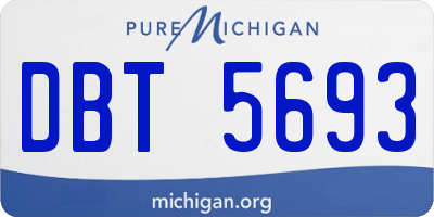 MI license plate DBT5693