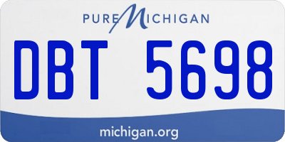 MI license plate DBT5698