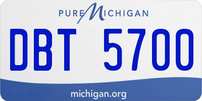 MI license plate DBT5700