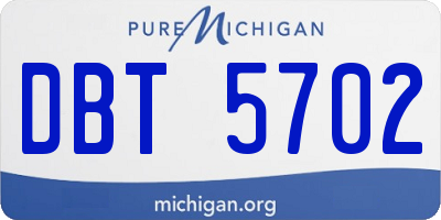 MI license plate DBT5702