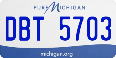 MI license plate DBT5703