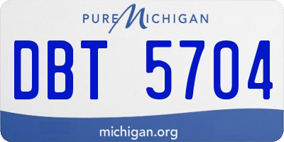 MI license plate DBT5704