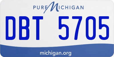 MI license plate DBT5705