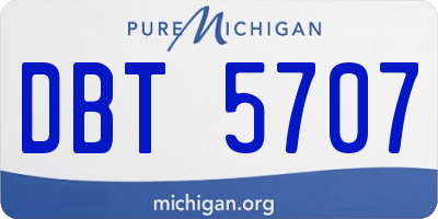 MI license plate DBT5707