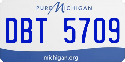 MI license plate DBT5709