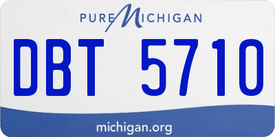 MI license plate DBT5710