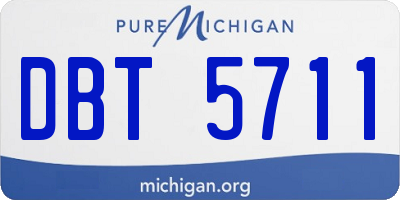 MI license plate DBT5711