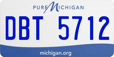 MI license plate DBT5712
