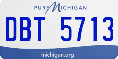 MI license plate DBT5713