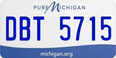MI license plate DBT5715