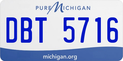 MI license plate DBT5716