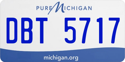 MI license plate DBT5717