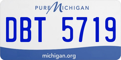 MI license plate DBT5719