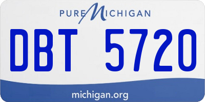 MI license plate DBT5720