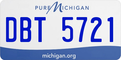 MI license plate DBT5721