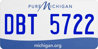 MI license plate DBT5722