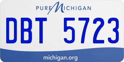 MI license plate DBT5723