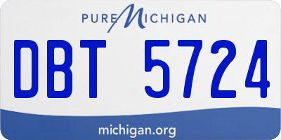 MI license plate DBT5724