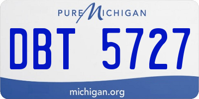 MI license plate DBT5727
