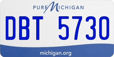 MI license plate DBT5730