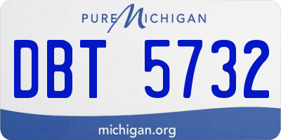 MI license plate DBT5732