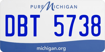 MI license plate DBT5738