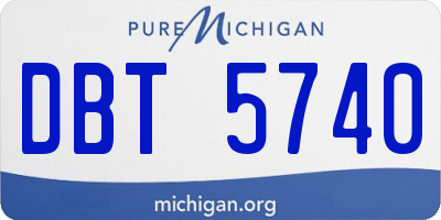 MI license plate DBT5740