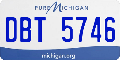 MI license plate DBT5746