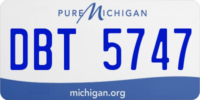 MI license plate DBT5747