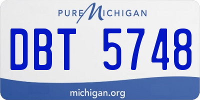 MI license plate DBT5748