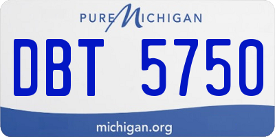 MI license plate DBT5750