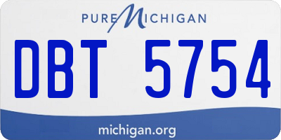 MI license plate DBT5754
