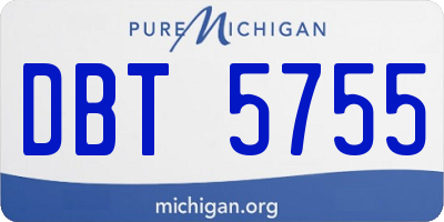 MI license plate DBT5755