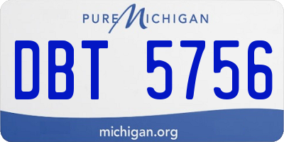 MI license plate DBT5756