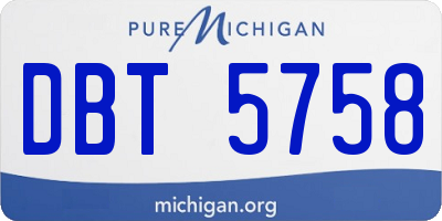 MI license plate DBT5758