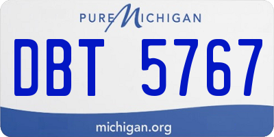 MI license plate DBT5767