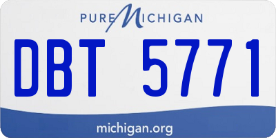 MI license plate DBT5771