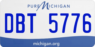 MI license plate DBT5776