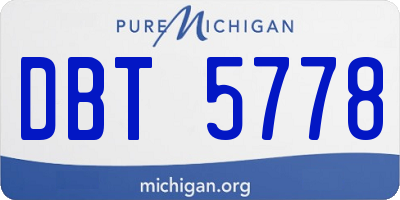 MI license plate DBT5778
