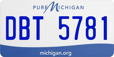 MI license plate DBT5781