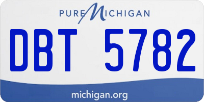 MI license plate DBT5782