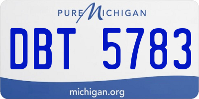 MI license plate DBT5783