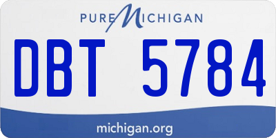 MI license plate DBT5784